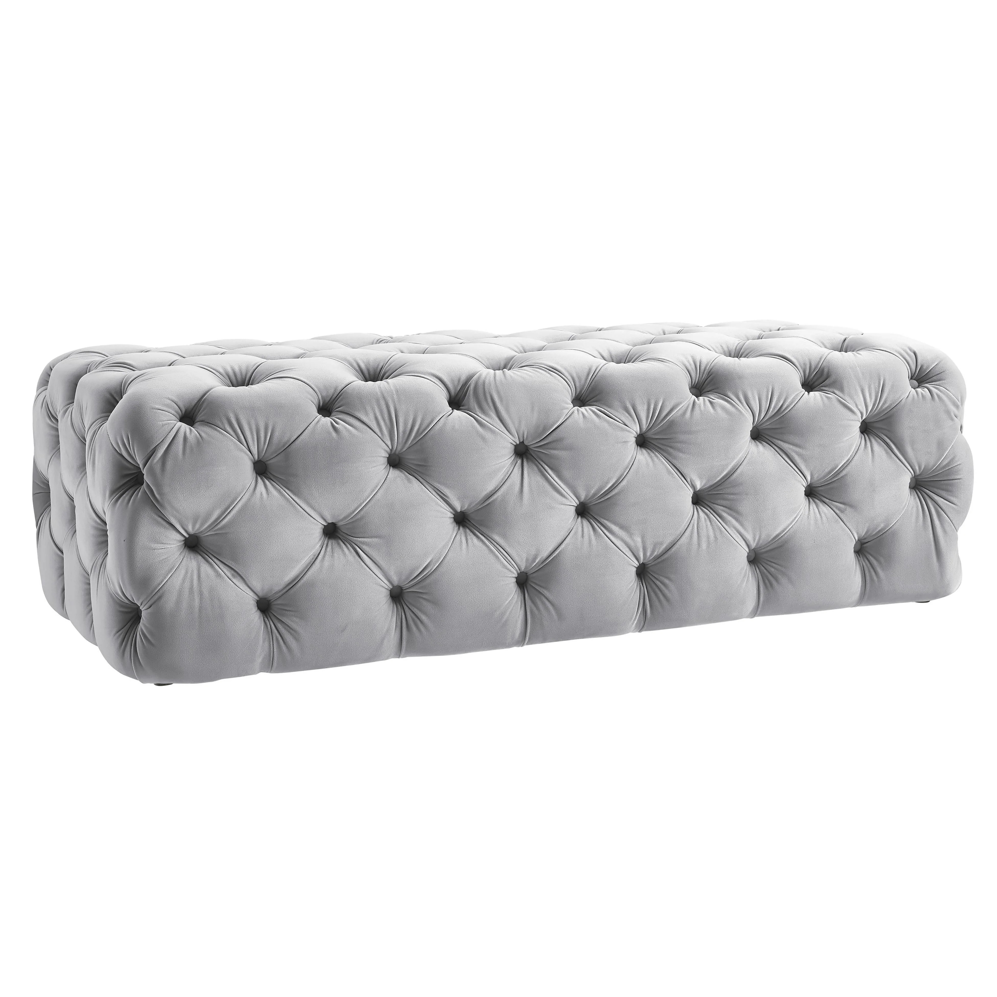 Kaylee 49" Performance Velvet Tufted Jumbo Ottoman | TOV Furniture