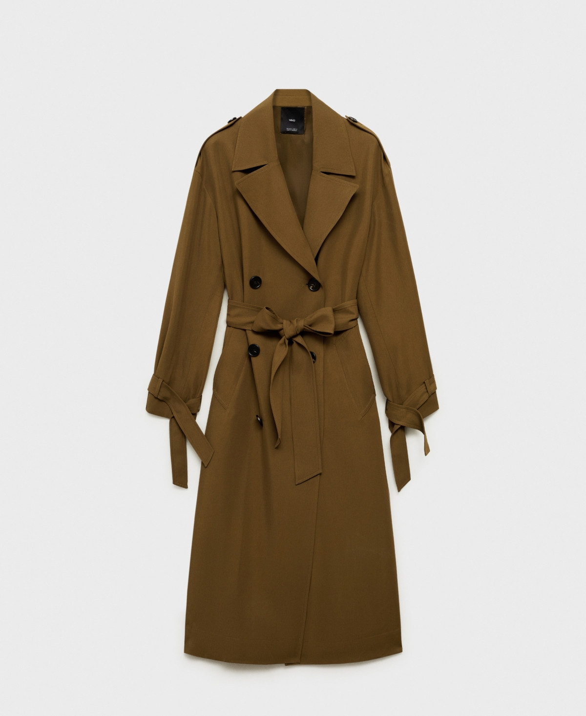 Mango Women's Oversized Long Lyocell Trench Coat - Khaki | Macy's