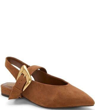 Vince Camuto Amoret Suede Buckle Hardware Mary Jane Slingback Flats | Dillard's | Dillard's