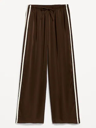 High-Waisted Satin Track Pants | Old Navy (US)