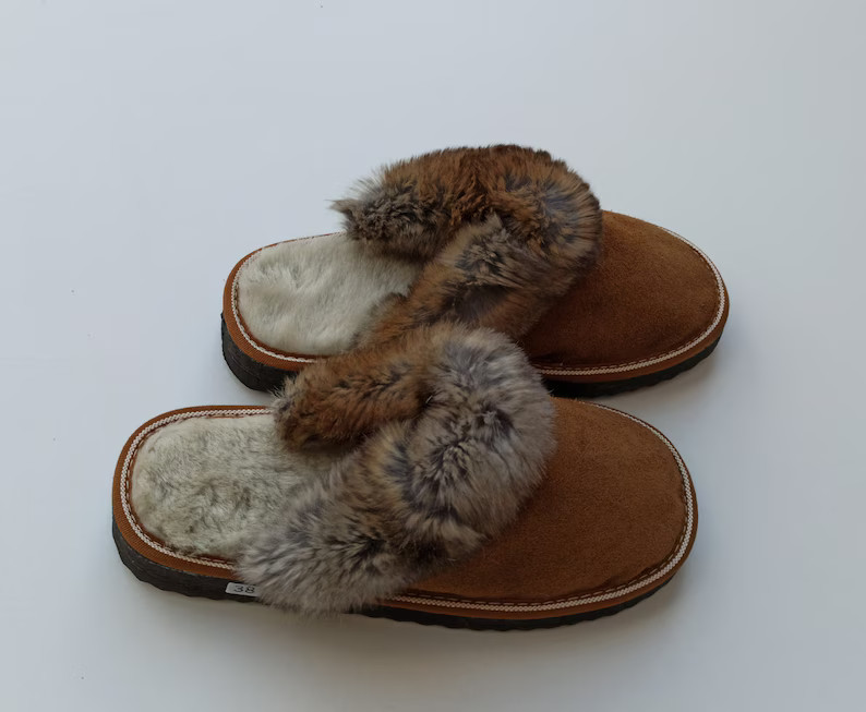 Fur Slippers,sheepskin Slippers,real Fur Shoes - Etsy | Etsy (US)