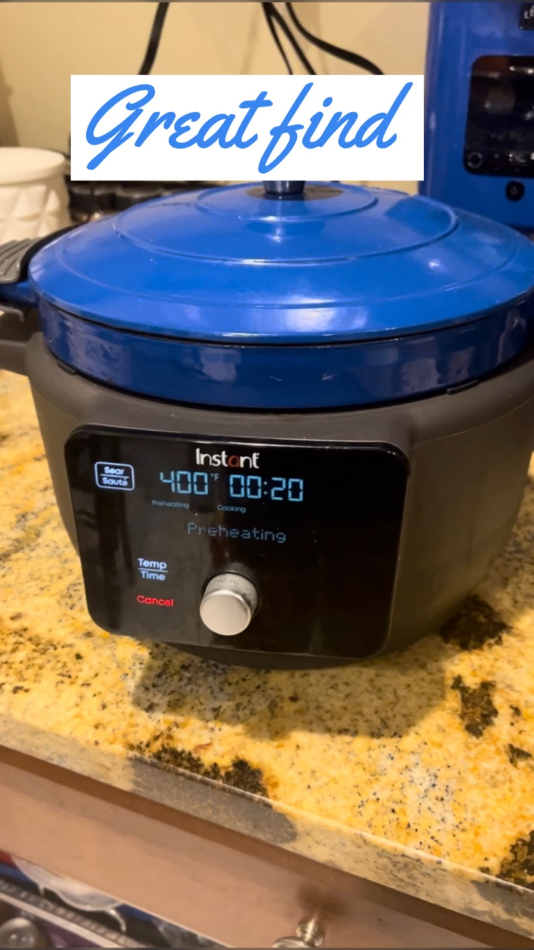 Instant Pot Electric Round Dutch Oven,6-Quart 1500W,From the Makers of Instant Pot,5-in-1: Braise,Slow Cook,Sear/Sauté,Cooking Pan,Food Warmer,Enameled Cast Iron,Included Recipe Book
Color- Blue

#LTKVideo #LTKhome