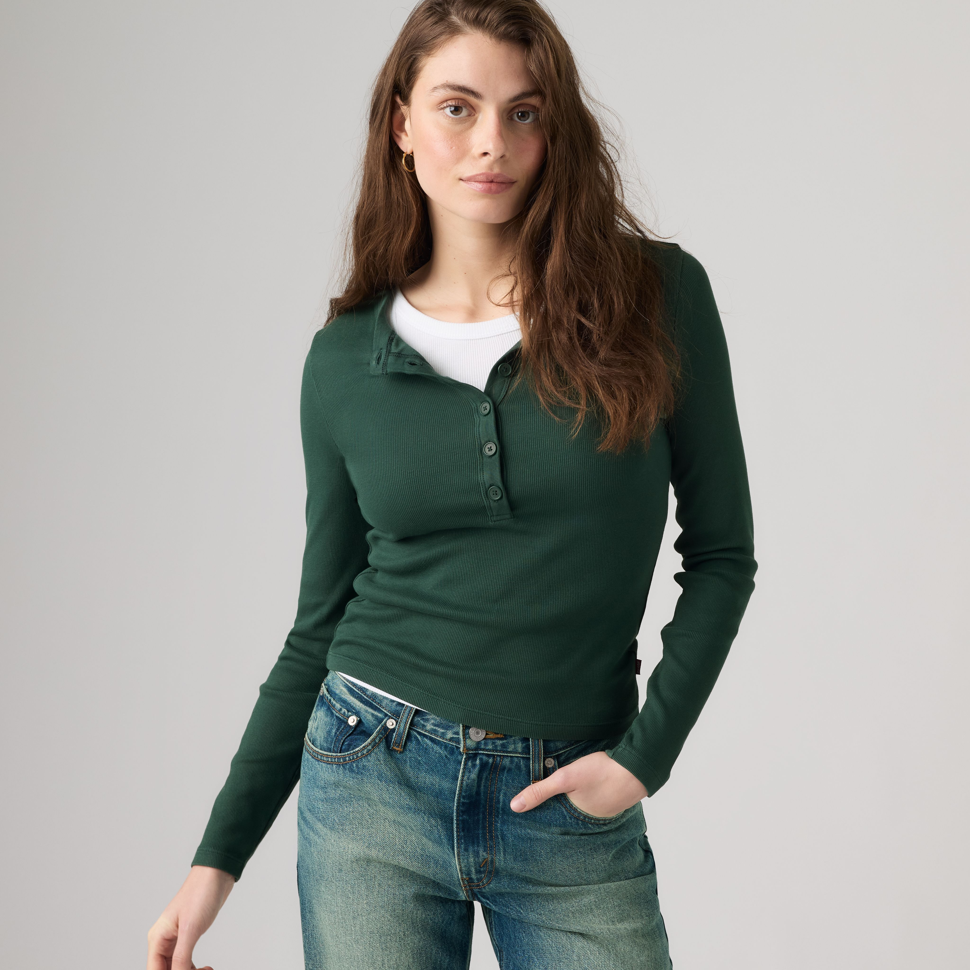 Levi's Essential Long-Sleeve Henley - Women's M | Levi's US