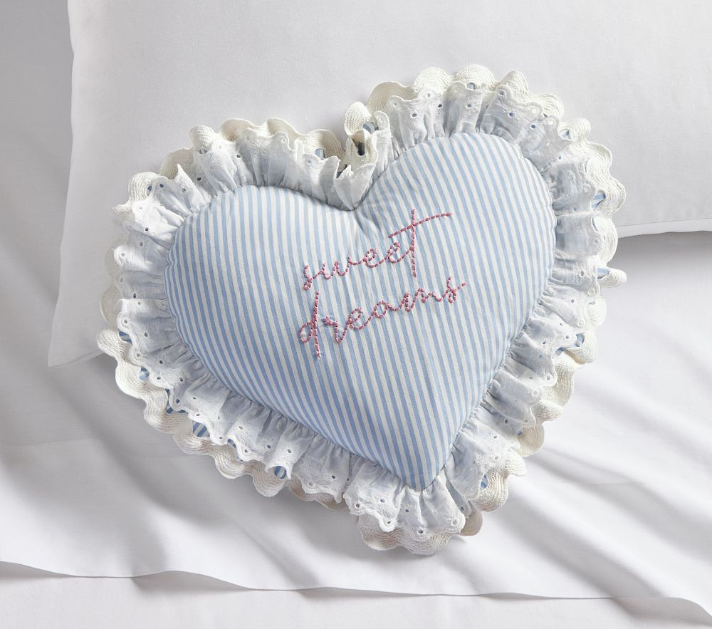 Sweet Dreams Embroidered Heart Pillow | Pottery Barn Kids