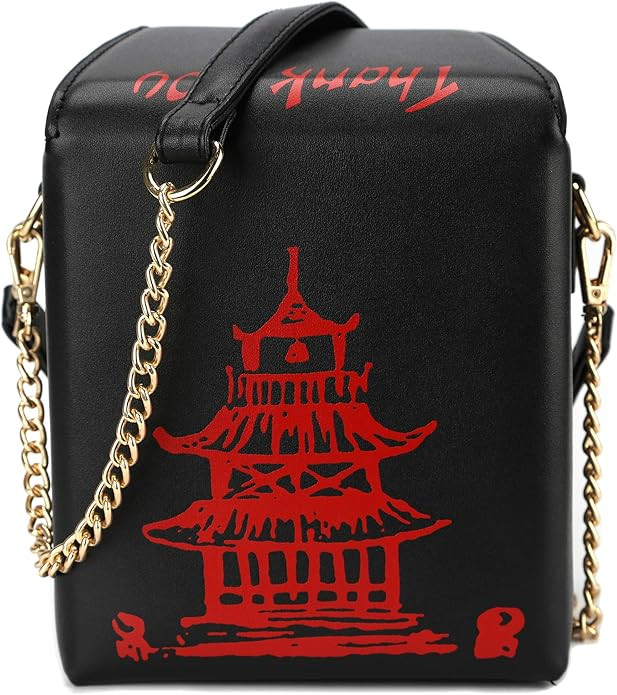 Tower Print Crossbody Shoulder Bag,Pu Chinese Takeout Box Totes Purse for Women | Amazon (US)