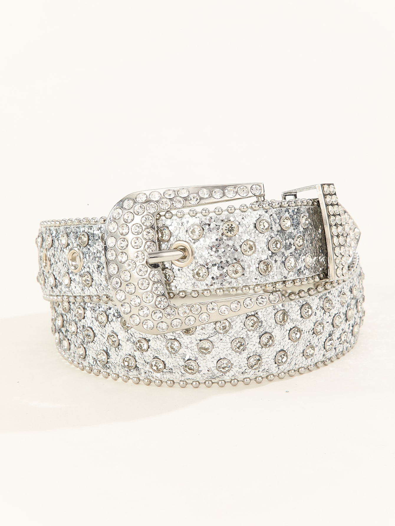 Rhinestone Decor Rectangle Buckle Belt | SHEIN