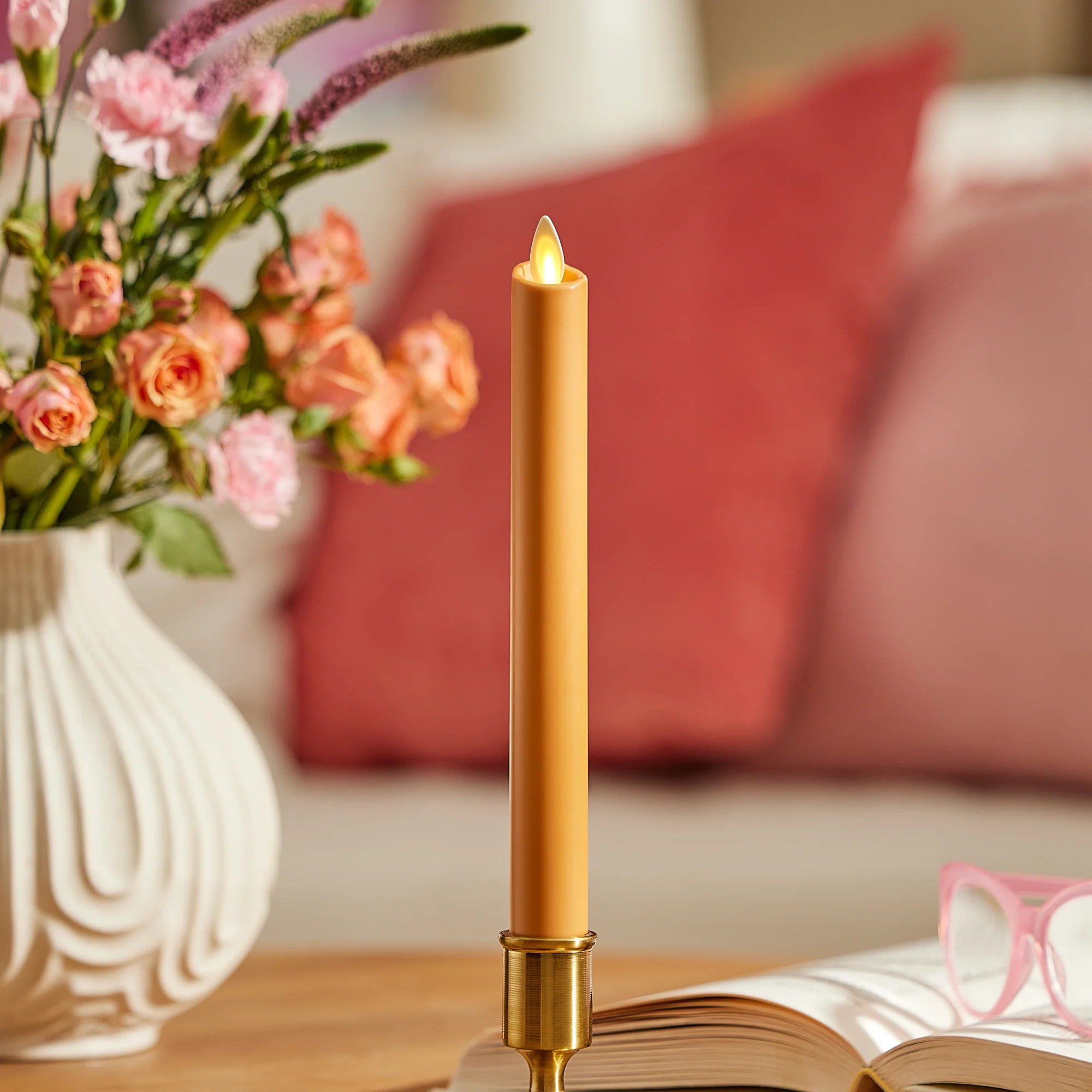 Sunlit Honey Flameless Candle Taper | Luminara