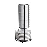 White Stackable Espresso Cups and Saucers - Coffee Cups and Saucers with Matte Rack for Easy Kitchen | Amazon (US)