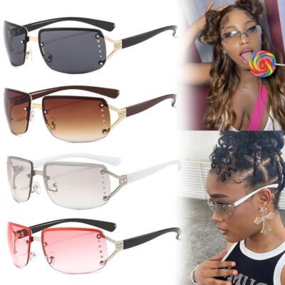 Punk Goggle Wrap Around Sports Sun Glasses Y2K Sunglasses for Women Men Shades  | eBay | eBay UK