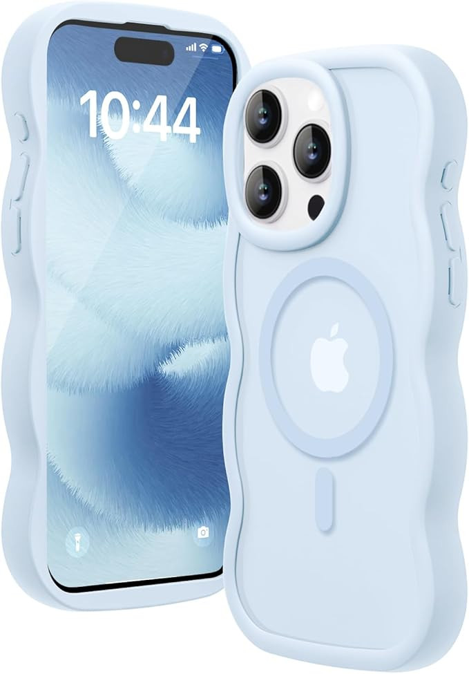 Magnetic for iPhone 14 Pro Case, Compatible with Magsafe Wavy Frame Cute Translucent Matte Hard B... | Amazon (US)