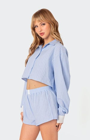 Edikted Lea Cropped Button Up Shirt | PacSun