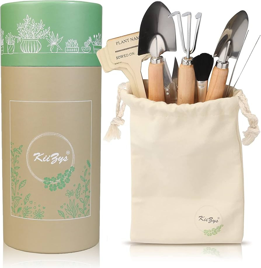 Indoor Garden Tools for Gardening - KiiZYS 12-Piece Small Garden Tools Set - Indoor Gardening Gif... | Amazon (US)