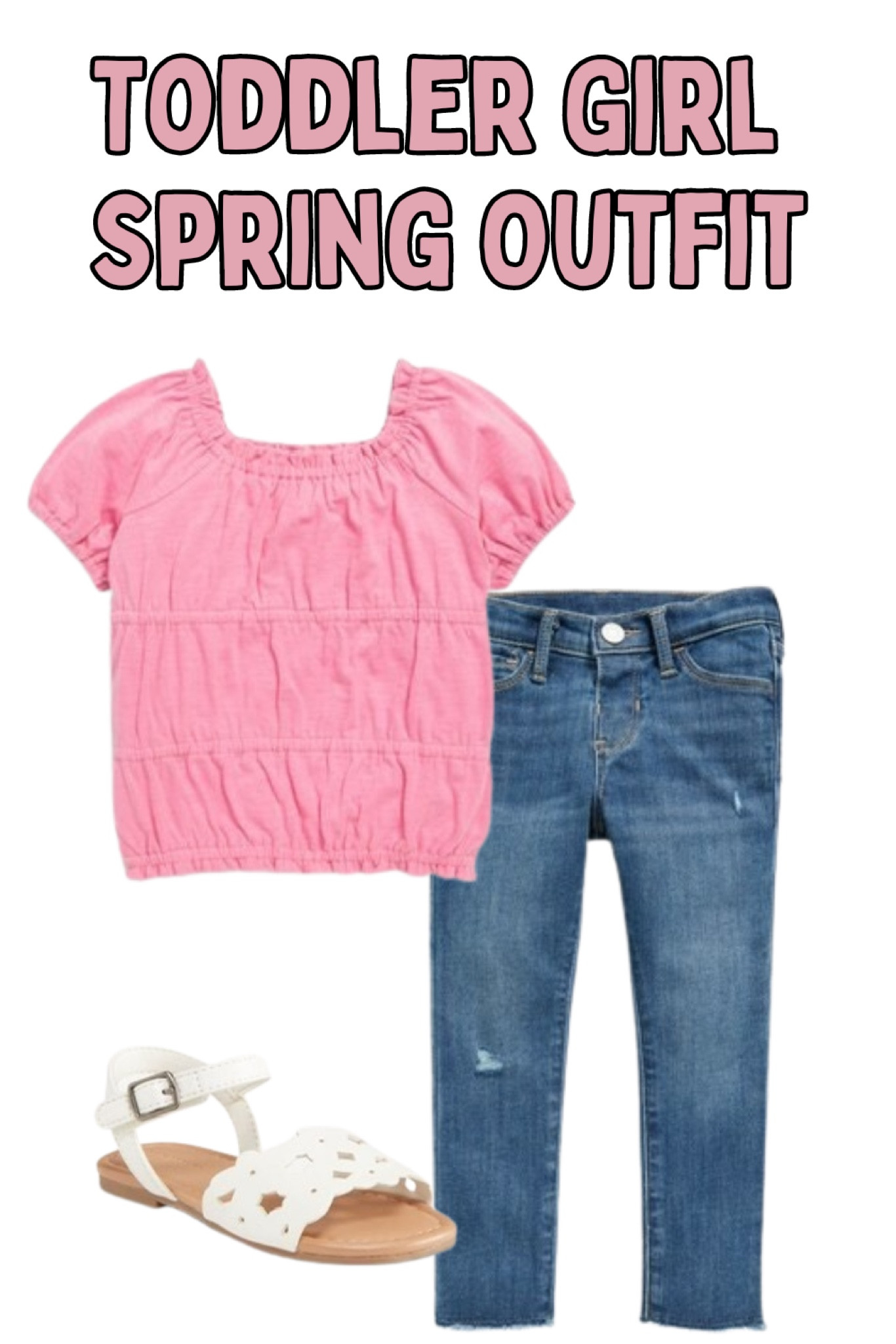 Toddler girl spring outfit! Old navy, pink, shirt, jeans, sandals 

#LTKsalealert #LTKstyletip #LTKkids