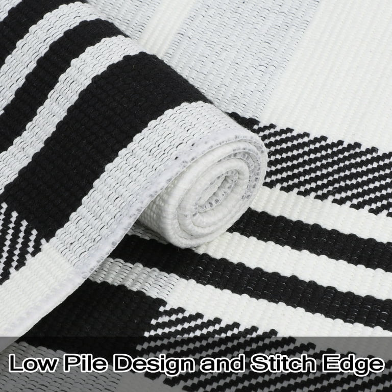 HOMERRY Entryway Welcome Mat 2"W x 3"L Gingham Plaid Doormat Woven Cotton Throw Rug Retro Lattice... | Walmart (US)