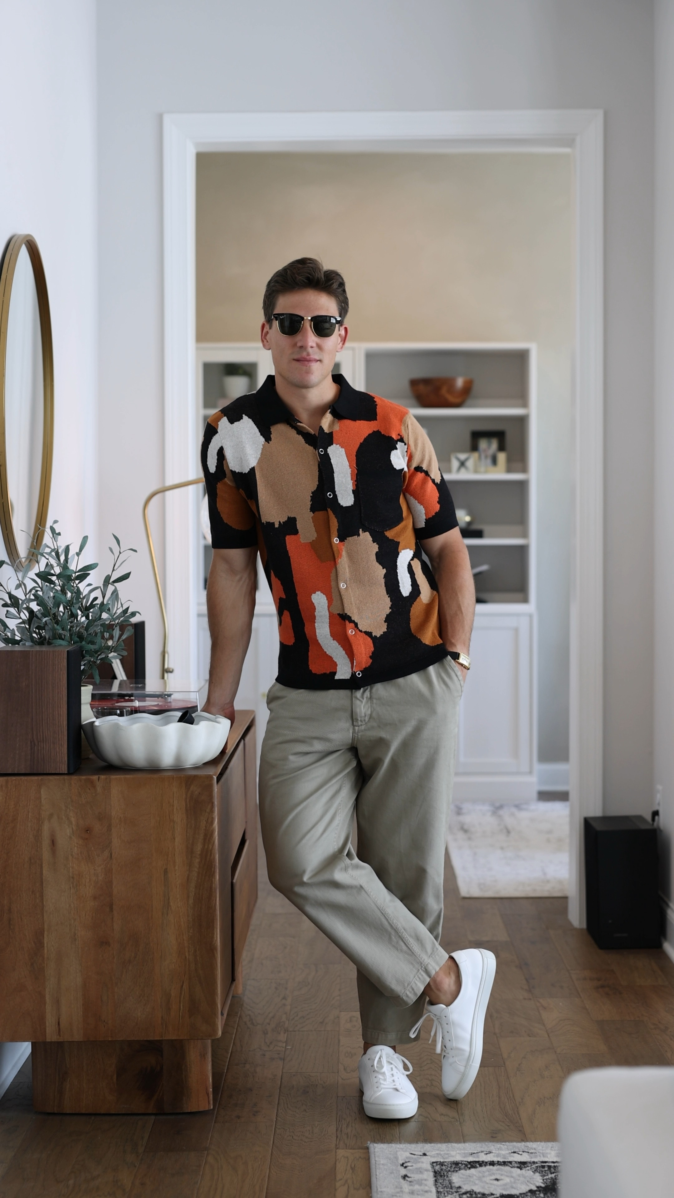 Styling a statement piece for spring - percival knit polo, wax london pants, and Riomar shoes

#LTKmens #LTKSeasonal #LTKVideo