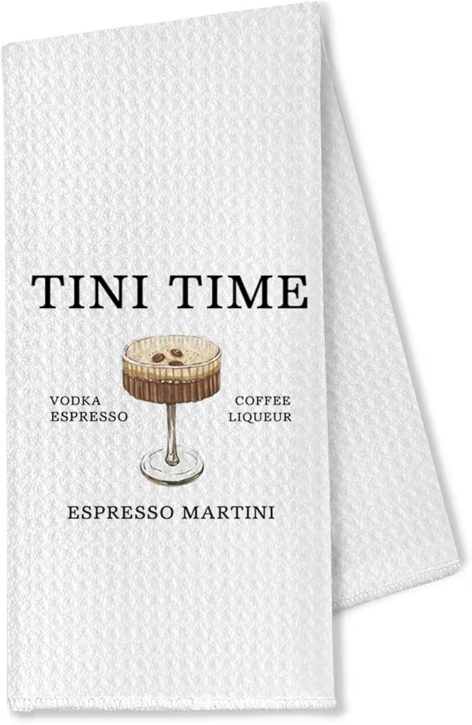 Espresso Martini Gifts Kitchen Dish Towels for Women, Tini Time Bar Tea Hand Towels for Kitchen B... | Amazon (US)