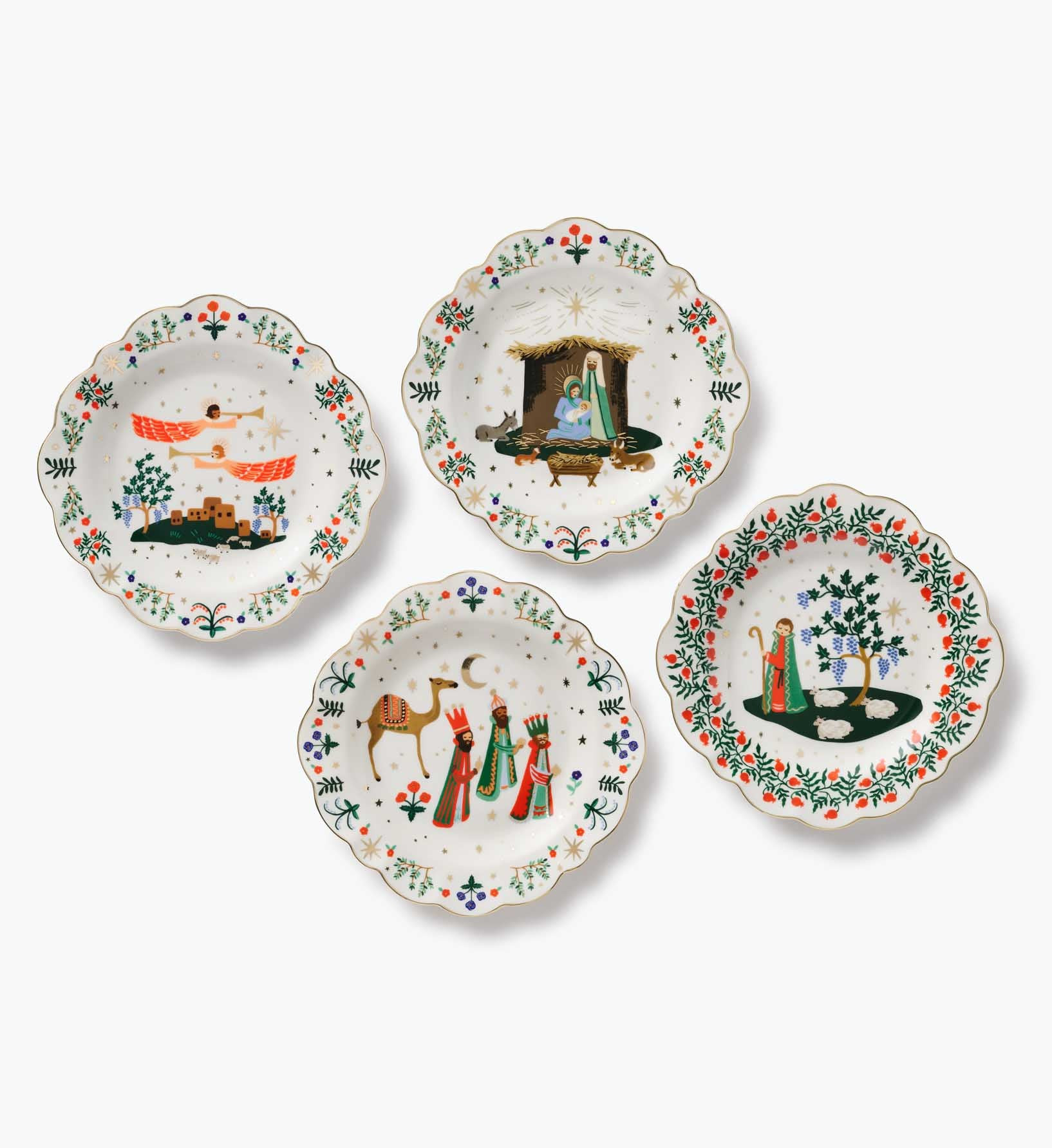 Porcelain Dessert Plate Set - Nativity | Rifle Paper Co.