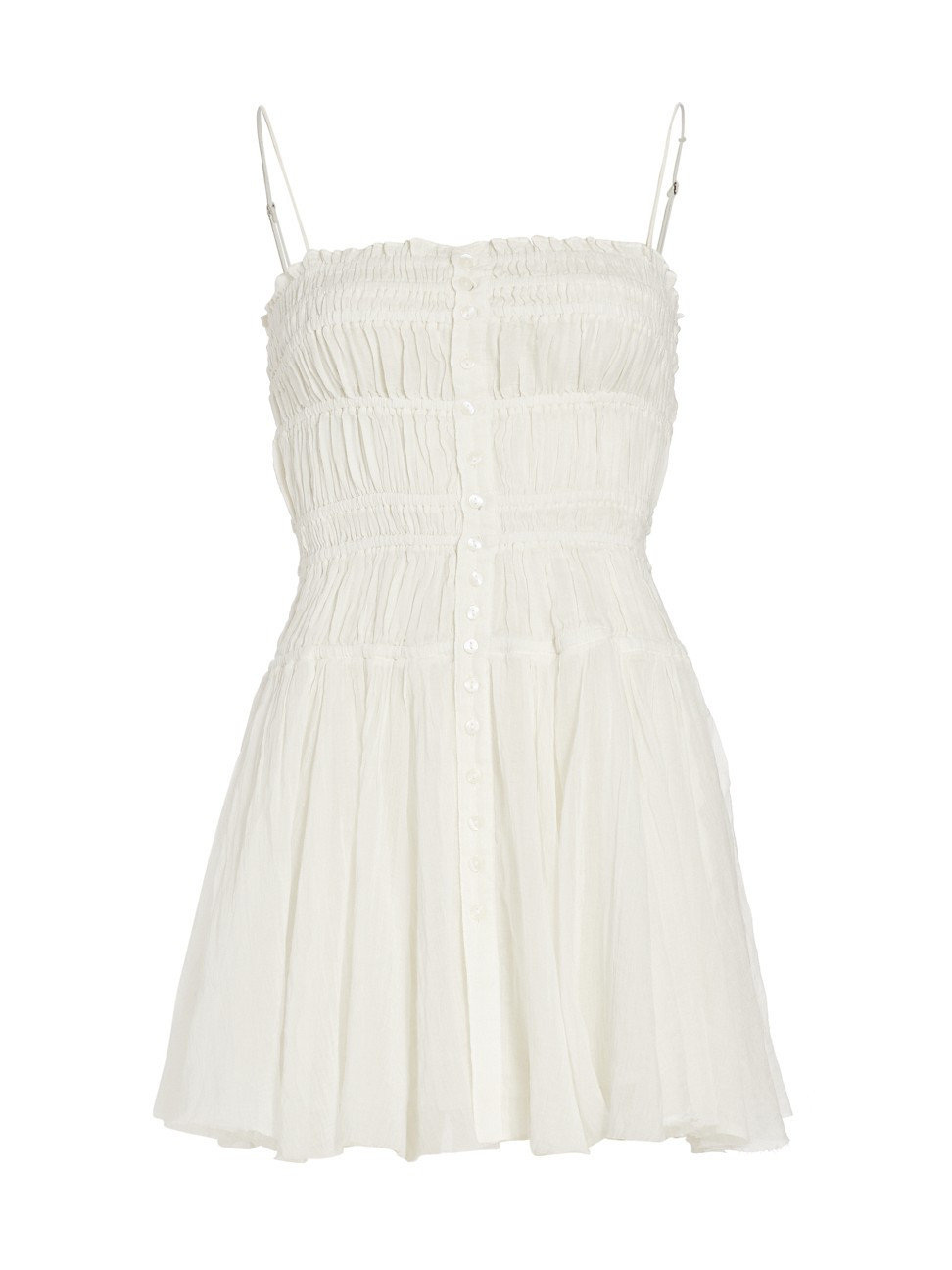 Lausanne Shirred Cotton Minidress | Saks Fifth Avenue