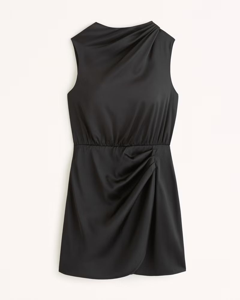 Women's Satin Draped High-Neck Mini Dress | Women's Dresses & Jumpsuits | Abercrombie.com | Abercrombie & Fitch (US)