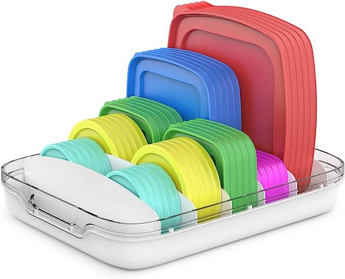 EVERIE Food Container Lid Organizer Compatible with 12'' Deep Cabinets, GS03 | Amazon (US)