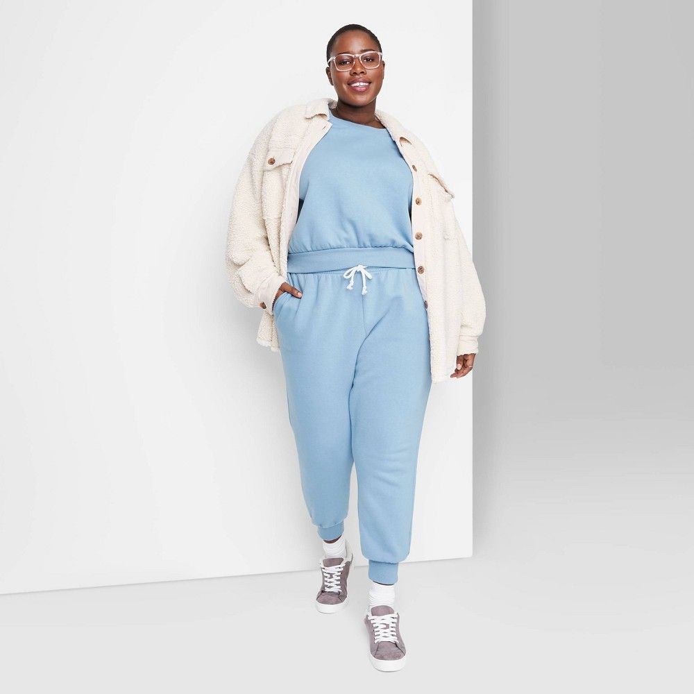 Women's Plus Size High-Rise Sweatpants - Wild Fable Blue 2X | Target