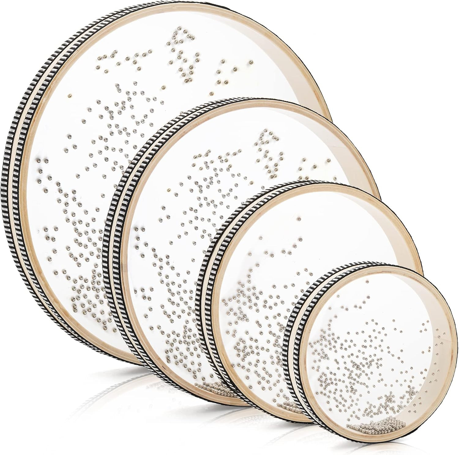 Fasmov 4 Pack Wave Bead Ocean Drum, Sea Sound Drum with Hardwood Shell Ocean Sound Drum Musical I... | Amazon (US)