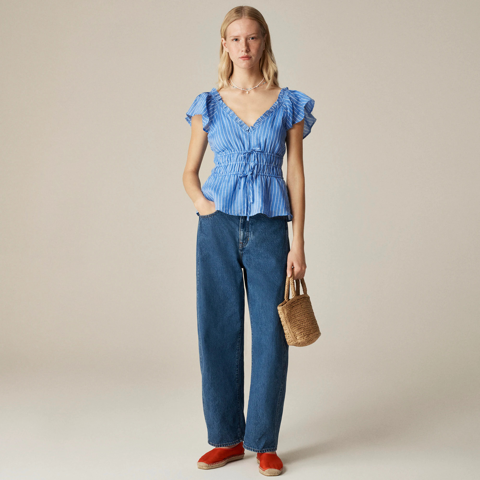 Palermo top in ramie | J. Crew US