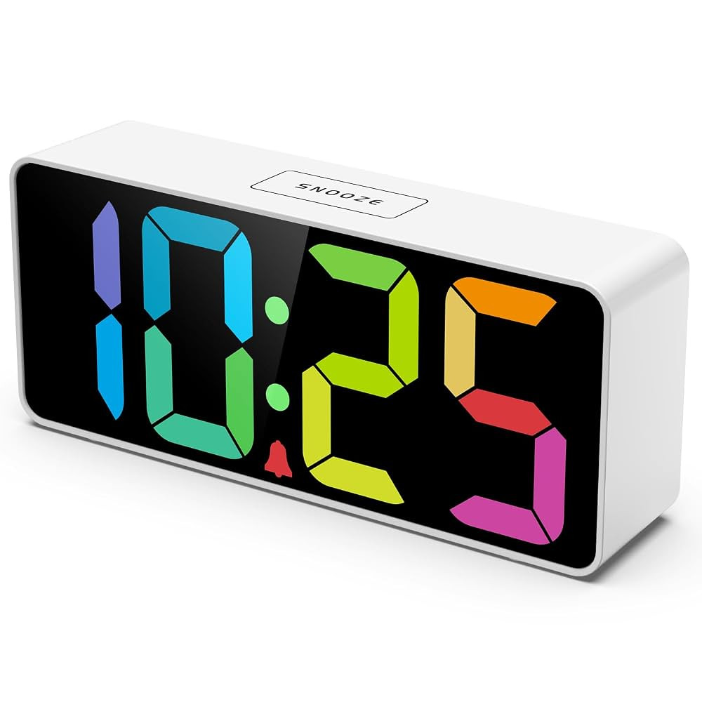 7.5 Inches Large Digital Alarm Clock for Seniors & Kids, 0-100% Dimmable Display, USB Charging Po... | Amazon (US)