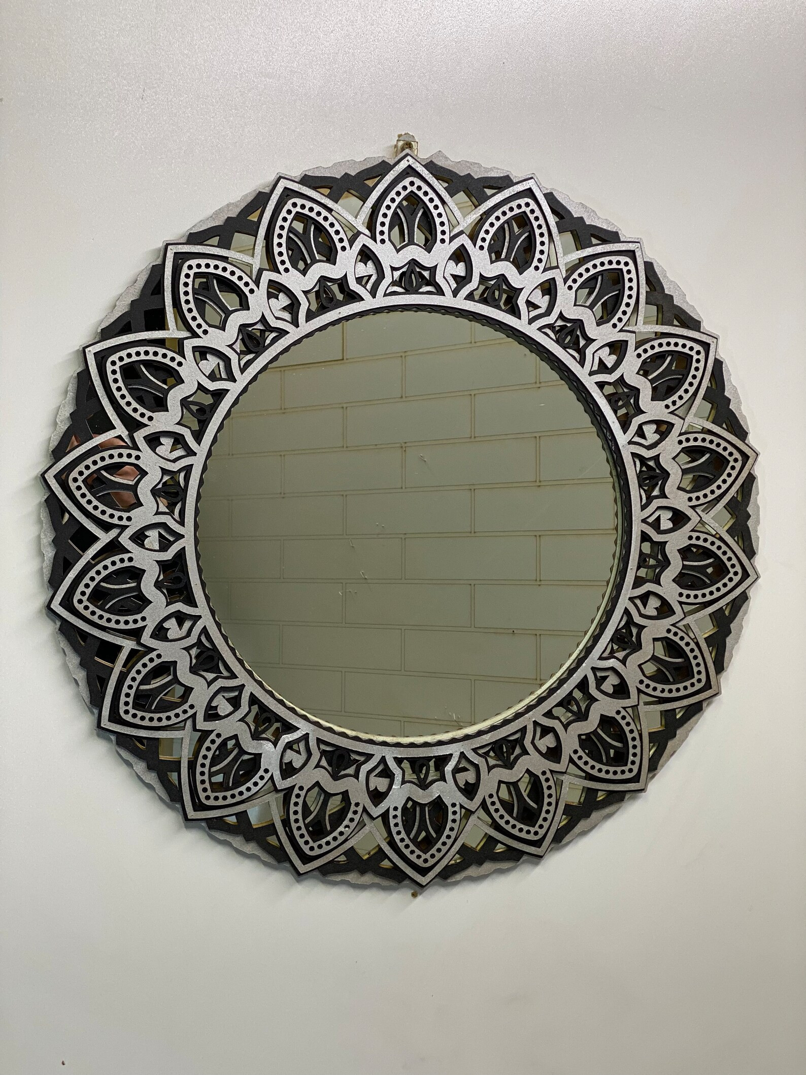 Radiant Reflections: Elevate Your Space With Handcrafted Wooden Mandala Round Mirrors Exquisite H... | Etsy (US)