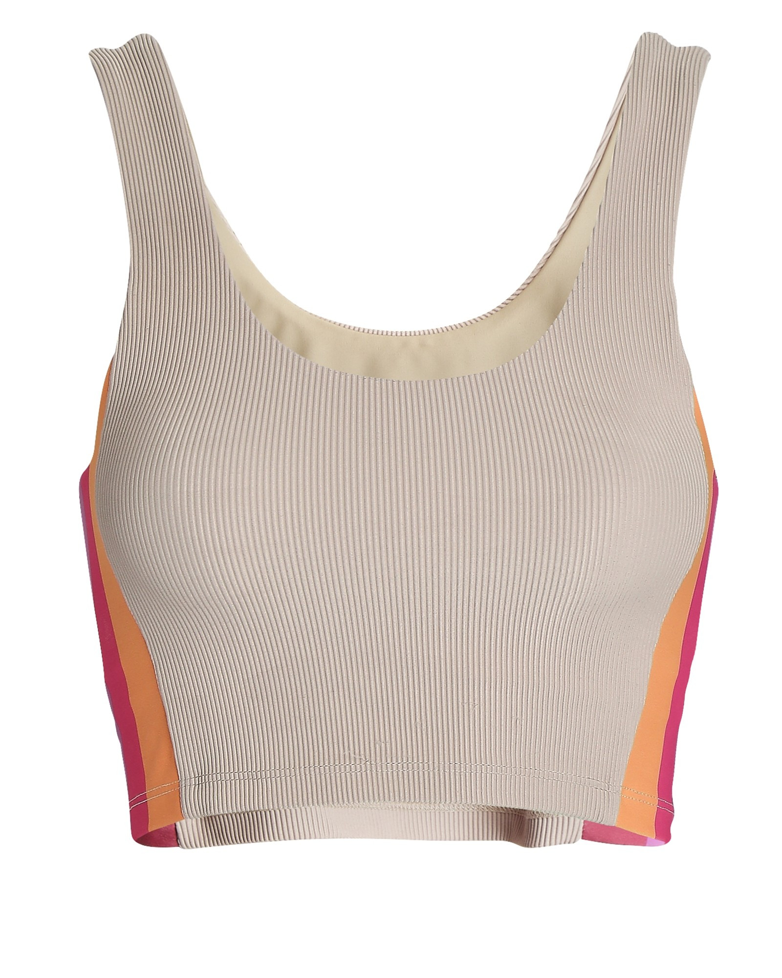 Beach Riot Tessa Striped Rib Knit Tank Top, Beige S | INTERMIX