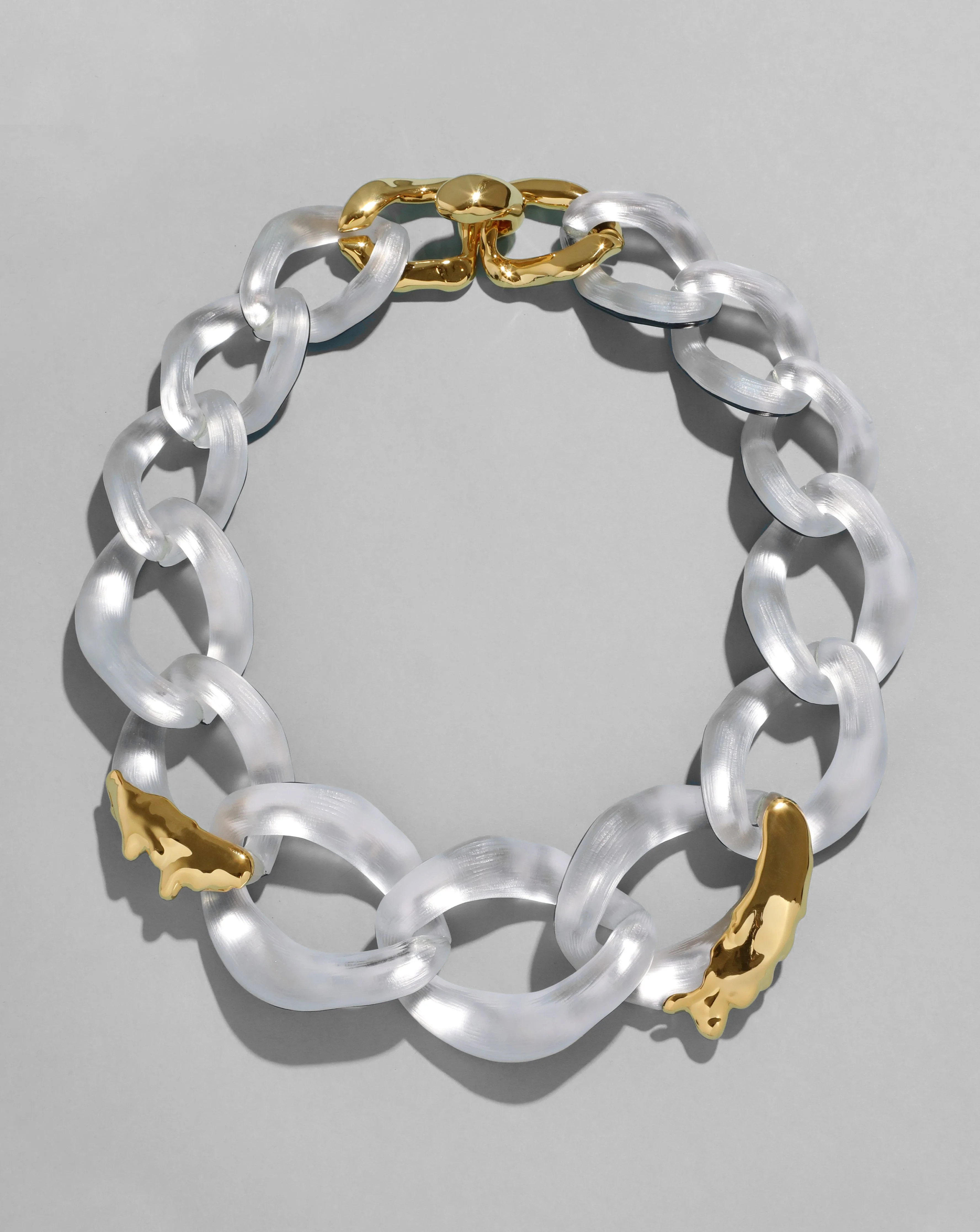 Silver Lucite Molten X Large Link Necklace | ALEXIS BITTAR | Alexis Bittar