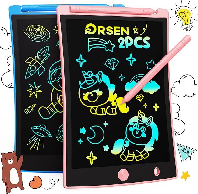 ORSEN 2 Pack LCD Writing Tablet for Kids, Colorful Doodle Board Drawing Pad for Kids, Learning Ed... | Amazon (US)