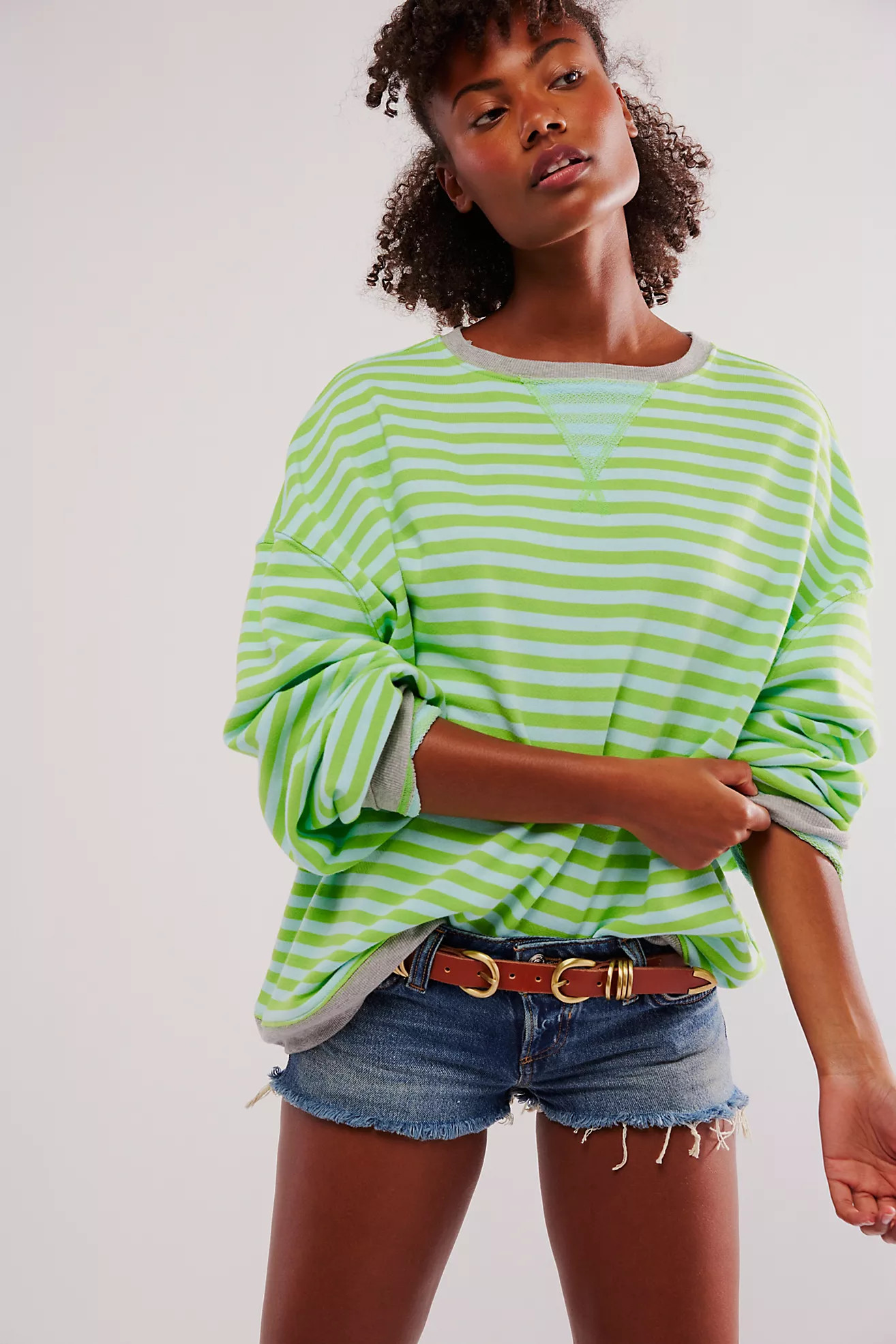 Classic Striped Oversized Crewneck | Free People (Global - UK&FR Excluded)