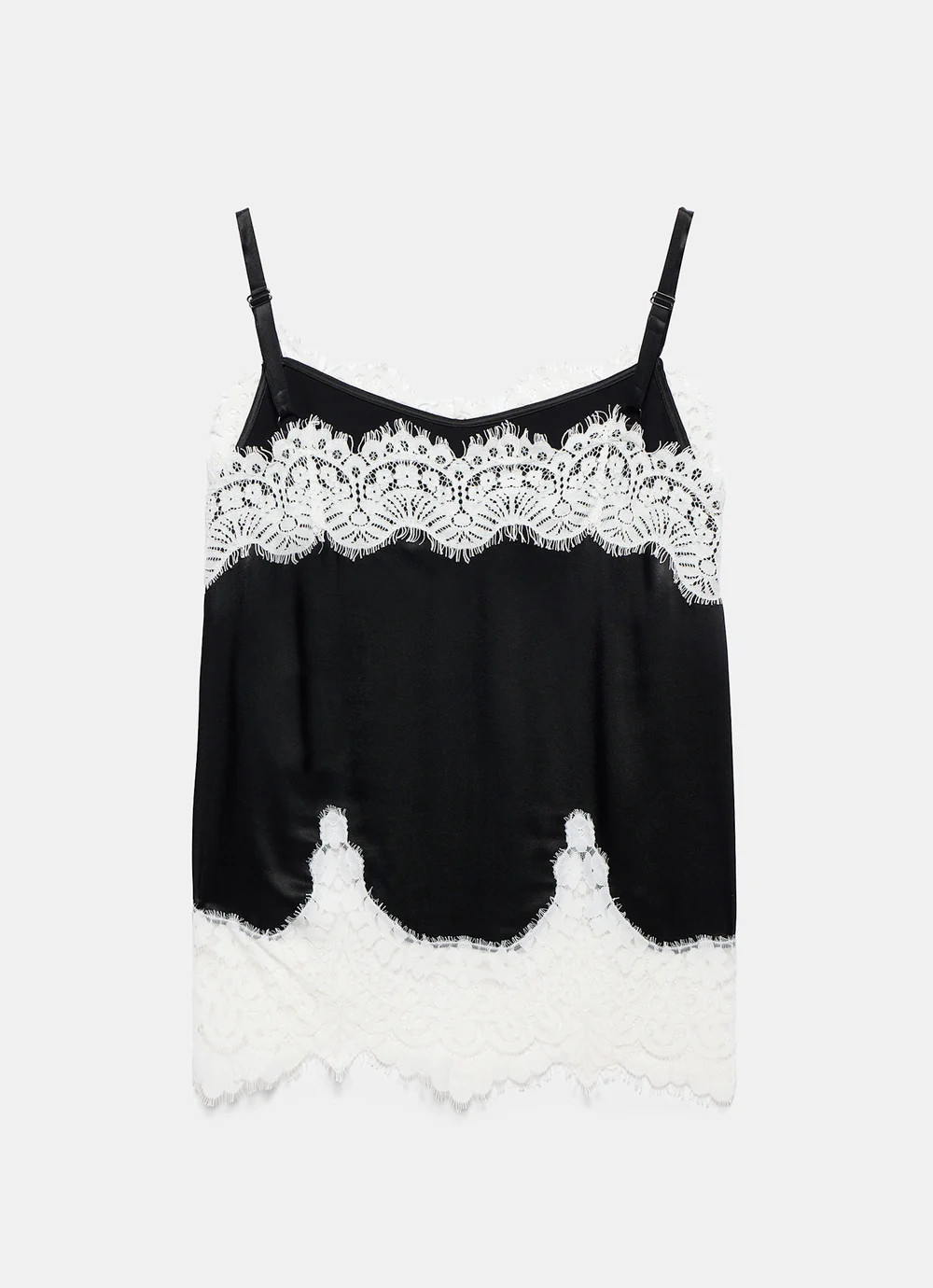 Black Satin Lace Camisole Top | Mint Velvet