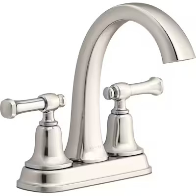 KOHLER Florez Vibrant Polished Nickel 2-hole 2-Handle WaterSense Bathroom Sink Faucet with Drain | Lowe's