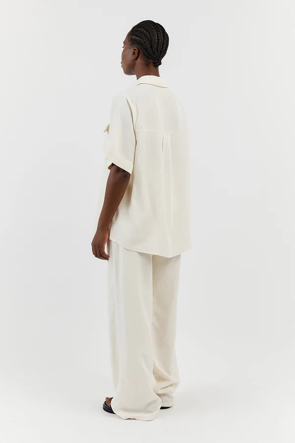 AMELIA OFF WHITE LINEN BLEND PANT | DISSH