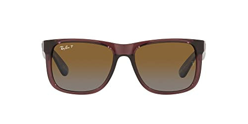 Ray-Ban Womens Rb4165 Justin Sunglasses, Transparent Dark Brown/Gradient Brown Polarized, 51 Mm US | Amazon (US)