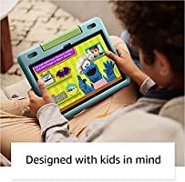 Fire HD 10 Kids tablet, 10.1", 1080p Full HD, ages 3–7, 32 GB, Aquamarine | Amazon (US)