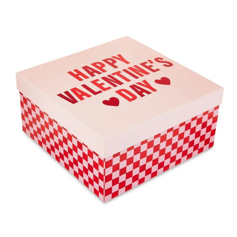 Valentine's Day Red & Pink Checkerboard Gift Box, by Way To Celebrate | Walmart (US)