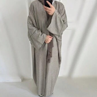 1 Stück Legere, Solide Farbe Elegante Batwing Ärmel Strickjacke Als Morgenmantel, Der Luxus Und... | SHEIN