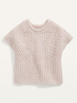 Short-Sleeve Shaker-Stitch Sweater for Toddler Girls | Old Navy (US)