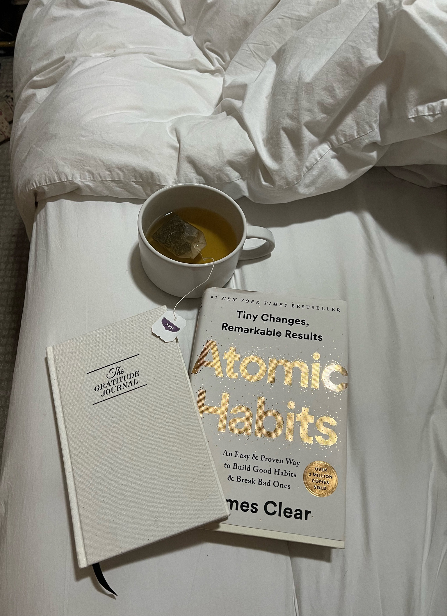Night Routine Essentials: Gratitude Journal, Hot Tea, and Self Help Book 

#LTKStyleTip #LTKHome #LTKFindsUnder50