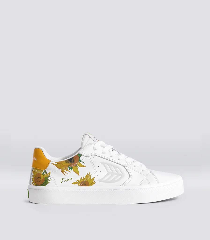 Van Gogh Museum Sunflowers White Leather | Cariuma