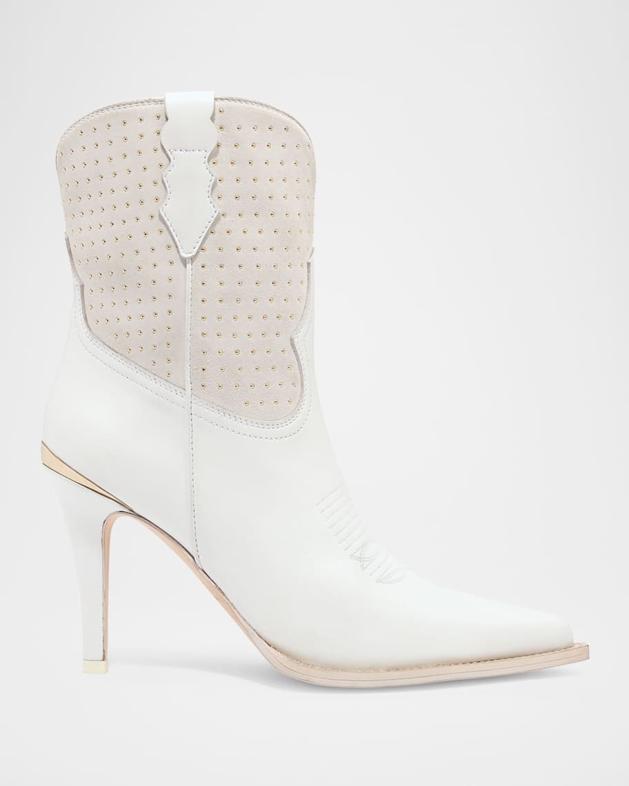 Partlow Wallis Studded Suede Western Booties | Neiman Marcus