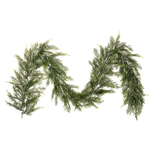 Vickerman 75" Artificial Cedar Garland. - Overstock - 35570391 | Bed Bath & Beyond