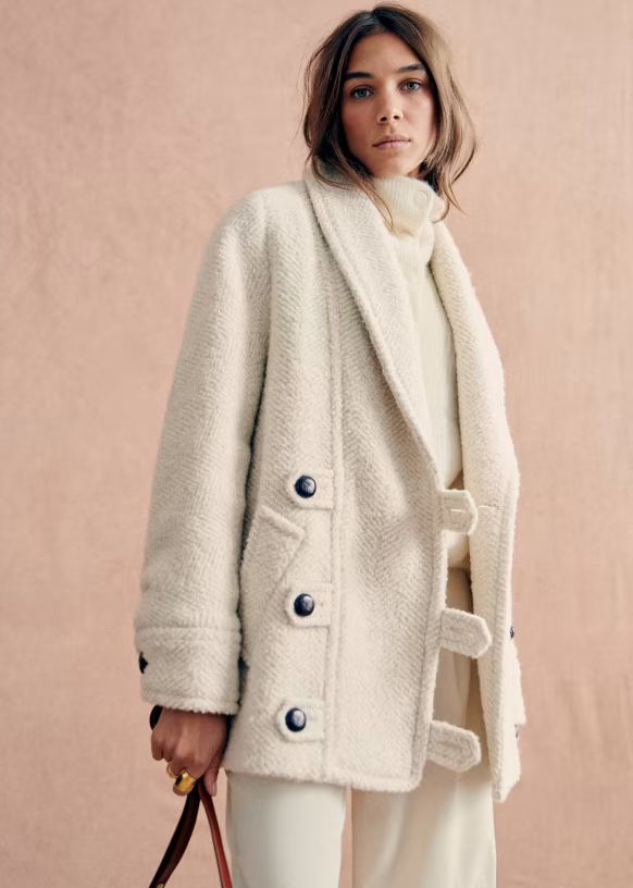 Sebastien Coat - Ecru - Wool - Sézane | Sezane Paris