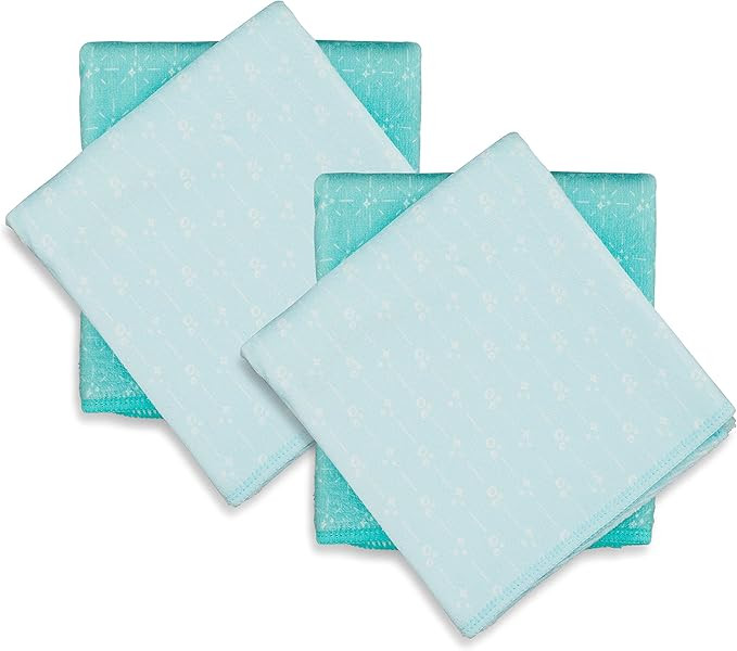 CLEAN MAMA Premium Microfiber Cleaning Towels | Set of 4, 100% Microfiber Utility Towels (Aqua Sp... | Amazon (US)