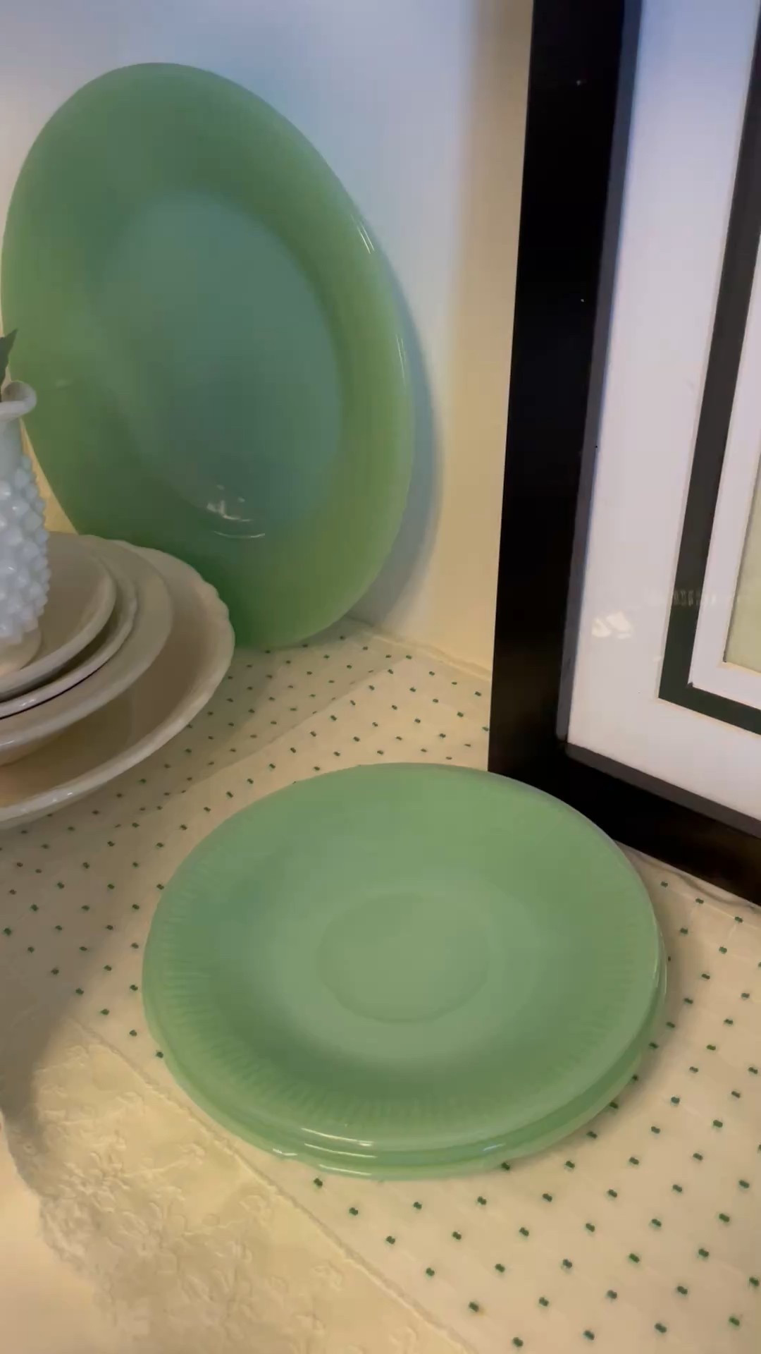 Vintage Jadeite is the most dreamy color to use for Easter and Spring decorating!
Paired with white, yellow, or pink, you are able to create beautiful vignettes on a budget with thrifted finds!

#LTKHome #LTKSeasonal #LTKFindsUnder50