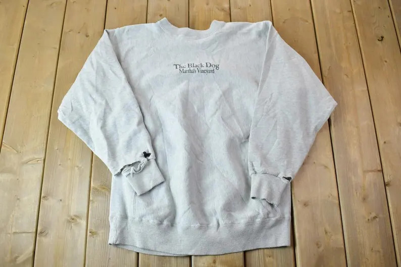 Vintage 1990s The Black Dog Marthas Vineyard Pro Weave Crewneck Sweatshirt / 90s Crewneck / Souve... | Etsy (Global)