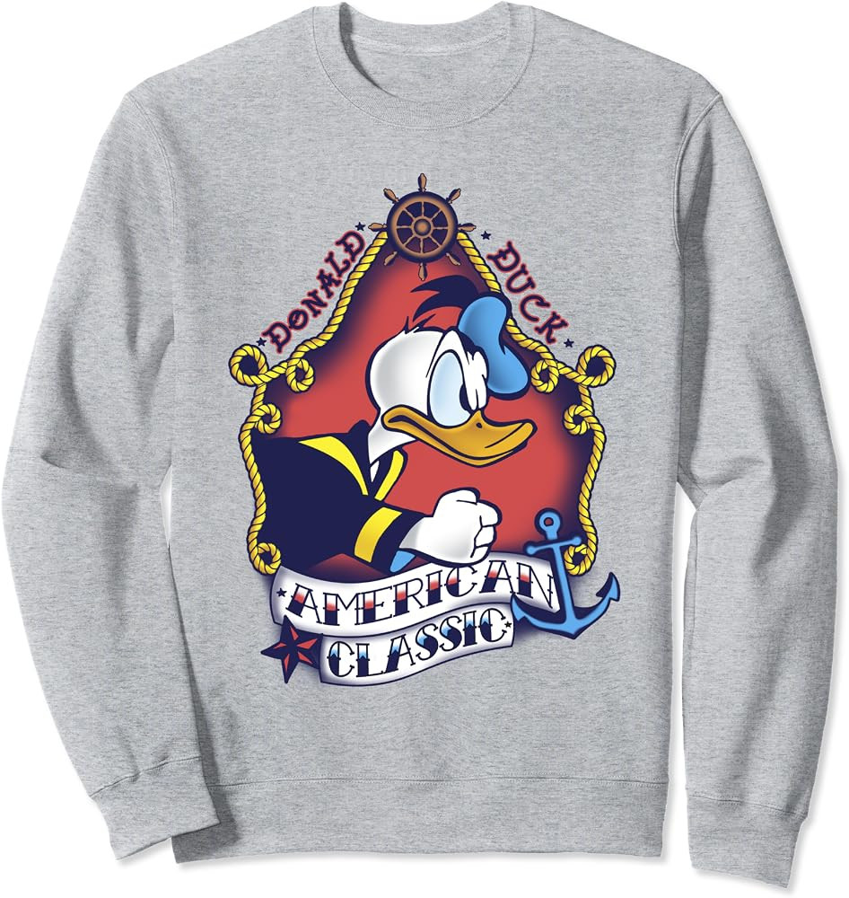 Disney Mickey And Friends Donald Duck American Classic Sweatshirt | Amazon (US)